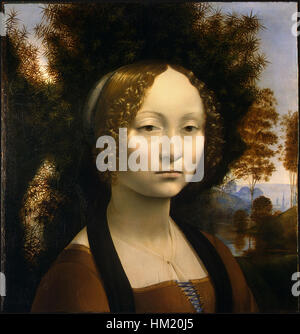 Leonardo da Vinci, Ginevra de' Benci, 1474-78 Foto Stock