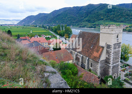 Weißenkirchen in der Wachau: chiesa fortificata di San Michele, Wachau, Niederösterreich, Austria Inferiore, Austria Foto Stock