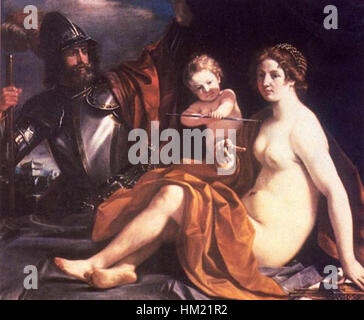 Guercino - La Venere, Marte e Cupido - WGA10965 Foto Stock