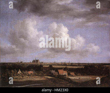 Jacob Isaacksz. van Ruisdael - Paesaggio con una vista di Haarlem - WGA20496 Foto Stock