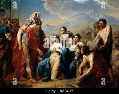 Johann Friedrich August Tischbein - La regina di Sceba inginocchiata davanti a re Salomone - WGA22709 Foto Stock