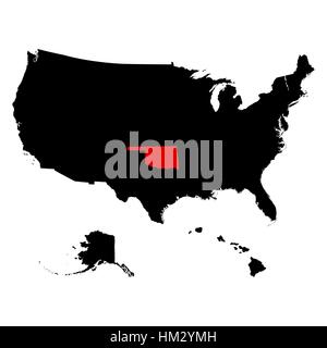 Mappa di Stati Uniti stato Oklahoma Illustrazione Vettoriale