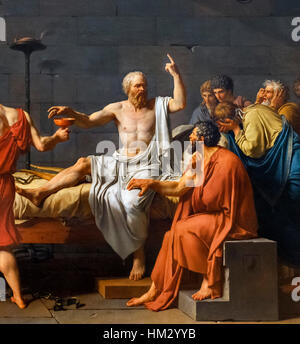 La morte di Socrate da Jacques-Louis David, olio su tela, 1787 Foto Stock