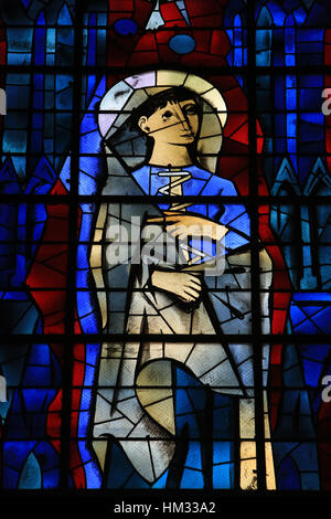 Jeanne d'Arc. Abbatiale Saint-Pierre Notre-Dame-des-Ardents. Lagny-sur-Marne. Foto Stock