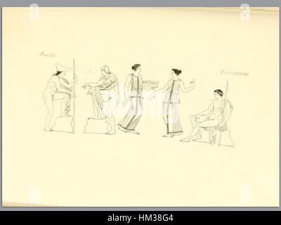 Questa immagine è tratta dall'edizione 1835 di *Pitture di vasi Fittili*, con una dettagliata illustrazione di antiche ceramiche. L'opera fa parte del volume 3 e riflette lo studio delle antiche ceramiche attraverso la rappresentazione artistica dettagliata. Foto Stock