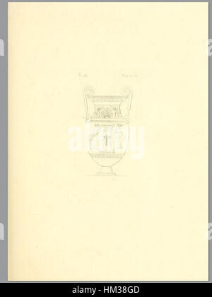 Questa opera d'arte della serie del 1835 di Inghirami, "Pitture di vasi fittili", illustra antichi vasi in terracotta. Il dipinto dettagliato mette in evidenza l'artigianato di questi antichi manufatti, comunemente trovati nei siti archeologici, che mostrano il loro ruolo nell'antica vita quotidiana. Foto Stock