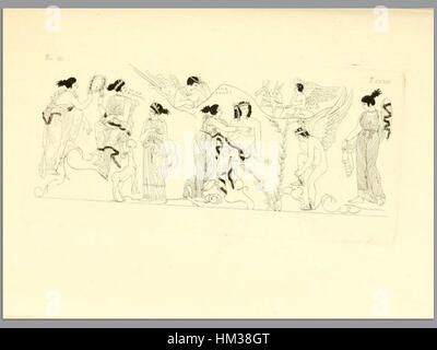 Questa opera del 1835 tratta dalla serie "Pitture di vasi fittili" di Ingirami presenta raffigurazioni dettagliate di antiche ceramiche, che mostrano disegni classici e l'attenzione dell'artista sulle ceramiche storiche. Foto Stock