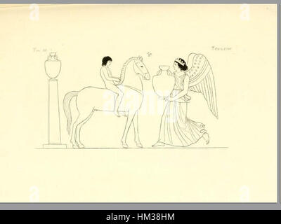 Un dipinto del 1835 "Pitture di vasi fittili" di Inghirami, con antichi vasi in ceramica, che illustrano manufatti storici di un'epoca classica. Foto Stock