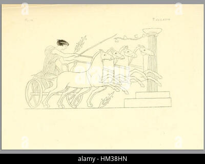 Un'opera tratta dalla pubblicazione del 1835 *Pitture di vasi fittili* di Inghirami, volume 3, piatto 276. L'opera raffigura antichi vasi in terracotta, che riflettono l'arte classica e l'archeologia del periodo. Foto Stock