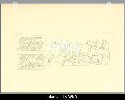 Questa opera d'arte dell'edizione 1837 di "Pitture di vasi fittili" raffigura vasi in terracotta dipinti, mostrando intricati disegni tipici dell'arte ceramica del periodo. Enfatizza l'arte della ceramica antica e l'artigianato decorativo. Foto Stock