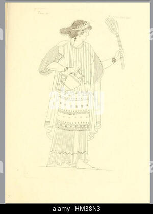 Questa opera del 1837 di Inghirami, *Pitture di vasi fittili*, fa parte di una serie raffigurante i disegni di antichi vasi in ceramica. Il volume offre approfondimenti sulle ceramiche storiche, mostrando motivi decorativi e simboli dell'antichità, che riflettono il significato artistico e archeologico. Foto Stock