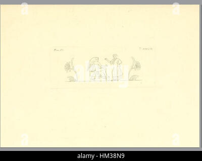 Questa illustrazione tratta dall'opera del 1837 "Pitture di vasi fittili" di Inghirami mette in mostra antichi vasi in ceramica, evidenziando il significato storico e artistico di questi pezzi di ceramica nell'antichità. Foto Stock