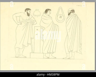 La pittura di vasi fittili di Inghirami, pubblicata nel 1837, è un'opera dettagliata incentrata sull'arte della ceramica antica. Il volume mette in risalto vari vasi di argilla dipinti dell'antichità, mostrando arte e tecniche ceramiche storiche. Foto Stock