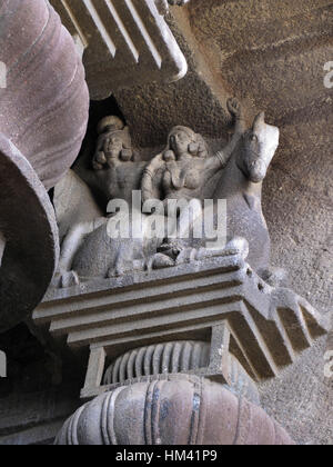 Bedse grotta buddista. Queste grotte sono circa 2.300 anni. Pune, Maharashtra, India Foto Stock