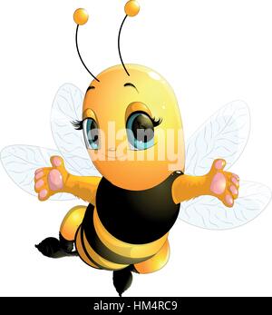 Bella carino bee Illustrazione Vettoriale