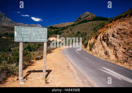 Bain's Kloof Pass montagna Hawequas bacino idrografico, Western Cape, Sud Africa Foto Stock