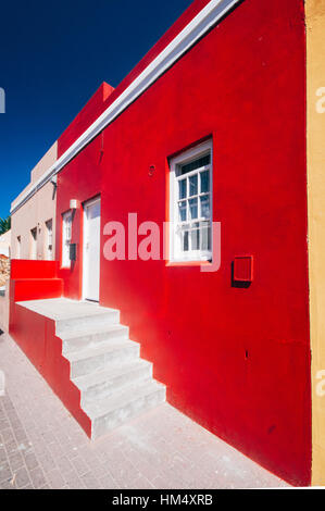 Case colorate in Bo Kaap area, un ex quartiere Malese di Città del Capo in Sud Africa Foto Stock