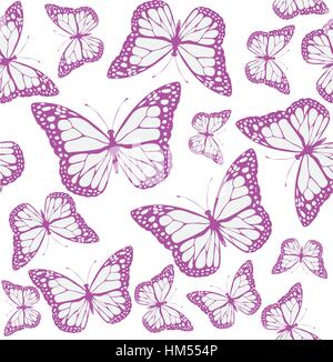 Illustrazione vettoriale di vintage card con farfalle Illustrazione Vettoriale