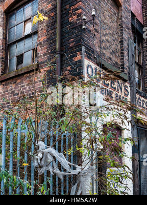 Storici edifici commerciali mostrano la patina di età in Liverpool Foto Stock
