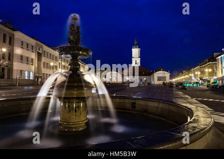 Vista notturna di Bialystok, capitale della podlachia in Polonia Foto Stock