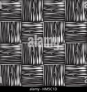 Modello bianco di forme geometriche su sfondo nero Illustrazione Vettoriale
