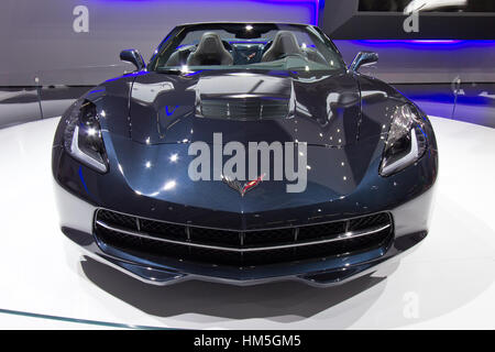 Francoforte, Germania - Sep 13: Corvette Stingray Convertible al salone di Francoforte IAA motor show il Sep 13, 2013 a Francoforte, Germania Foto Stock