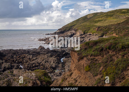 Il Devoniano rocce di arenaria ricavata in questo settore circa 400 milioni di anni fa . Foto Stock