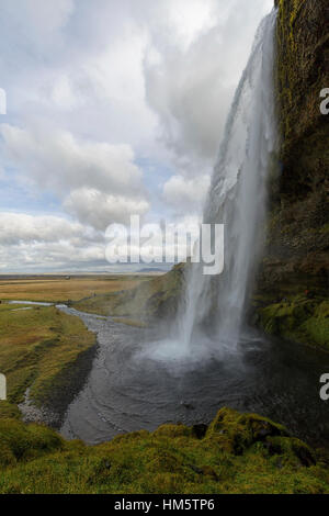 Seljalandsfoss cascata, Islanda Foto Stock