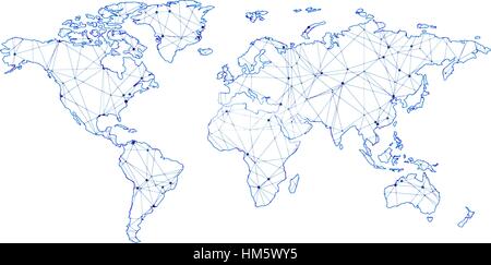 Mappa stilizzata del mondo Illustrazione Vettoriale