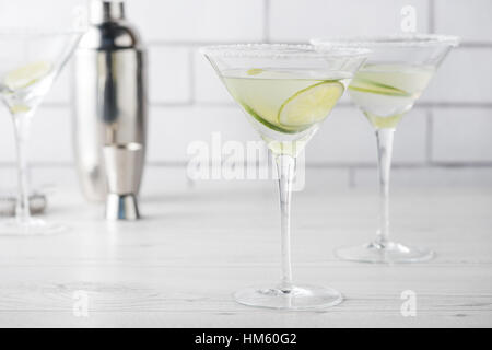 Fresche fatte in casa cocktail Margarita con calce Foto Stock