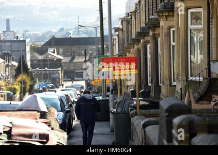 Elezione segni visualizzati in Keighley, West Yorkshire Foto Stock