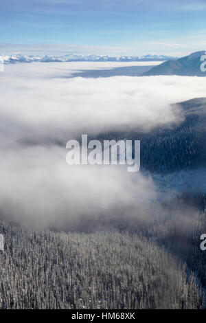 Antenna vista invernale di Esplanade gamma; sub-gamma di Selkirk gamma; British Columbia; Canada Foto Stock