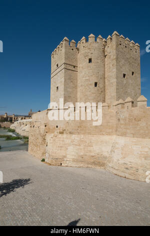 La torre di Calahorra sul ponte romano sul fiume Guadalquivir,Cordoba,Andalusia,Andalucia,Spagna Foto Stock