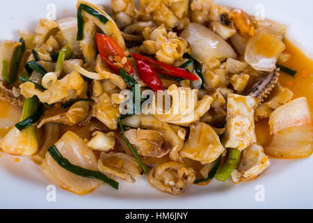 Piccante calamari fritti Foto Stock