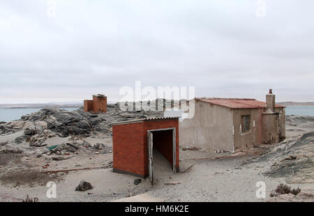 Cottage abbandonati a Diaz Point in Namibia Foto Stock