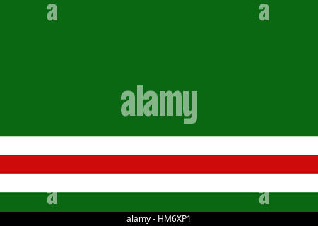 Repubblica cecena bandiera 3D illustrazione simbolo. Foto Stock