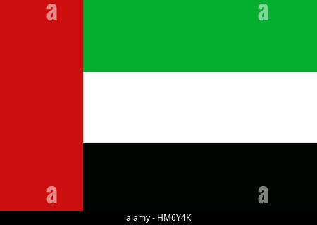 Bandiera degli Emirati Arabi Uniti 3D illustrazione simbolo, EMIRATI ARABI UNITI bandiera della nazione 3D illustrazione simbolo Foto Stock