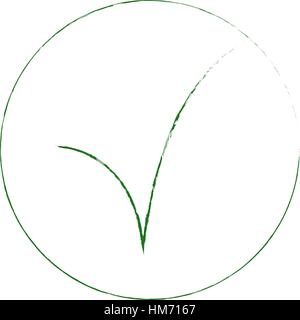 Segno di spunta verde con ombra isolati su sfondo bianco Illustrazione Vettoriale
