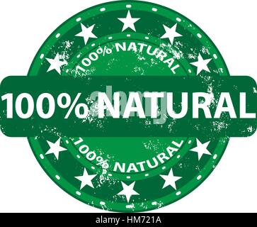 100 Timbro naturale mostra pure i prodotti genuini Illustrazione Vettoriale