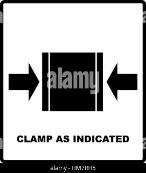 La fascetta come indicato. Segni di carico, simbolo di imballaggio su una scatola di cartone ondulato. Per l'uso in scatole di cartone, i pacchetti e i pacchi. Illustrazione Vettoriale Illustrazione Vettoriale