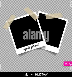 Piazza retrò polaroid foto modello di telaio Illustrazione Vettoriale