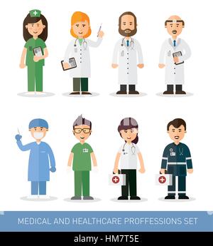 Le professioni mediche collection Illustrazione Vettoriale