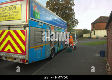 Marciapiede recycing in Teignbridge, Devon Foto Stock