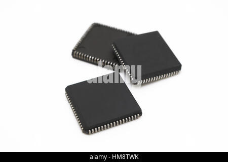 PLCC tipo di pacchetto di circuiti integrati Foto Stock