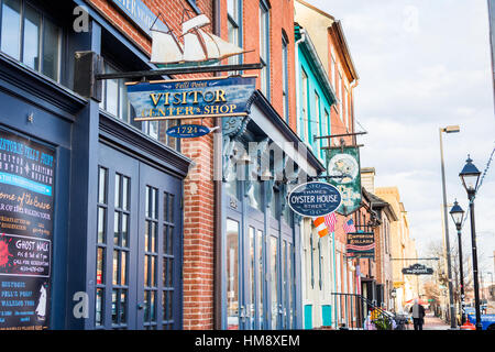 Il centro di Fells Point a Baltimora, Maryland Foto Stock