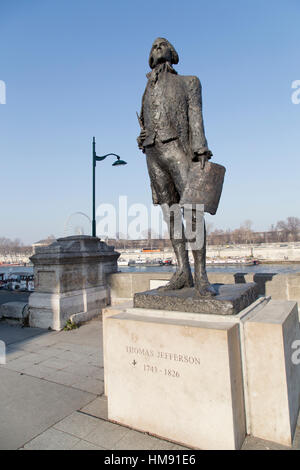 Statua di Thomas Jefferson in Parigi Francia Foto Stock