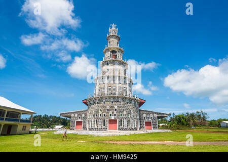 Chiesa del Sacro Cuore, Matautu, isola di Wallis, Wallis e Futuna, Melanesia, South Pacific Pacific Foto Stock