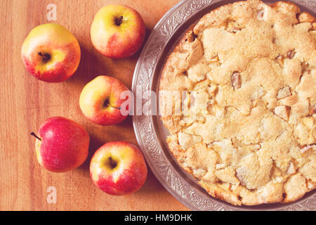Organici tradizionali torta di mele dessert Foto Stock