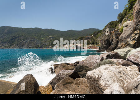 La nuova città di Fegina Monterosso delle Cinque Terre, sulla Riviera italiana nella regione Liguria Italia Foto Stock