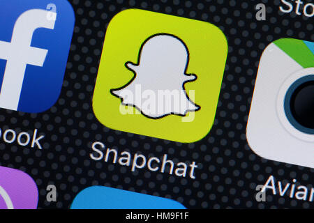 App Snapchat icona sullo schermo mobile - USA Foto Stock